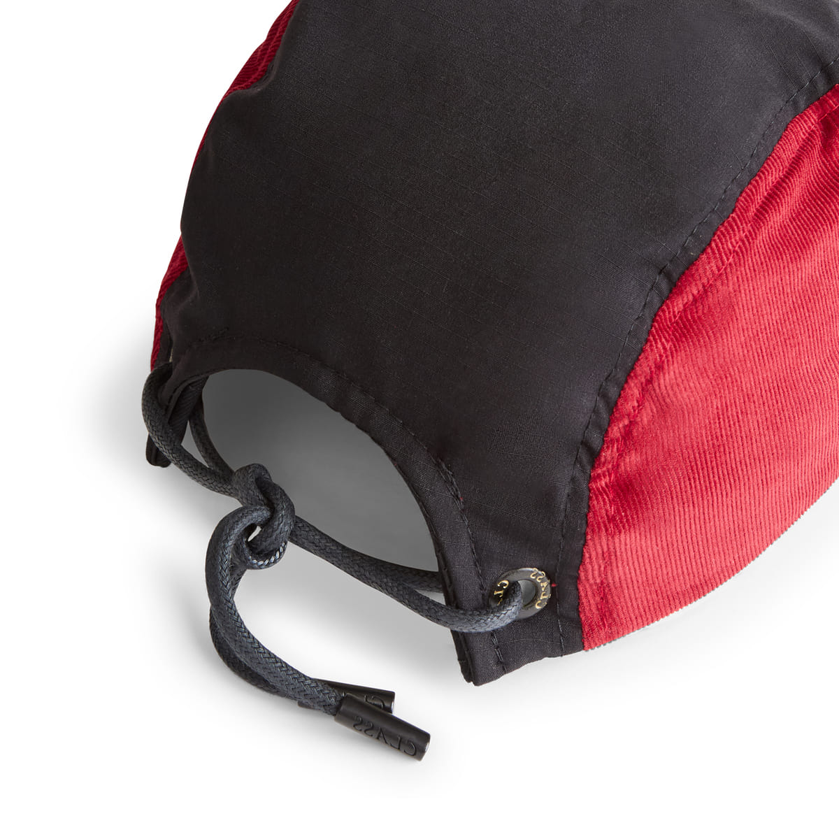 3 PANEL SPORT HAT CLASS "LINA" BLACK / RED