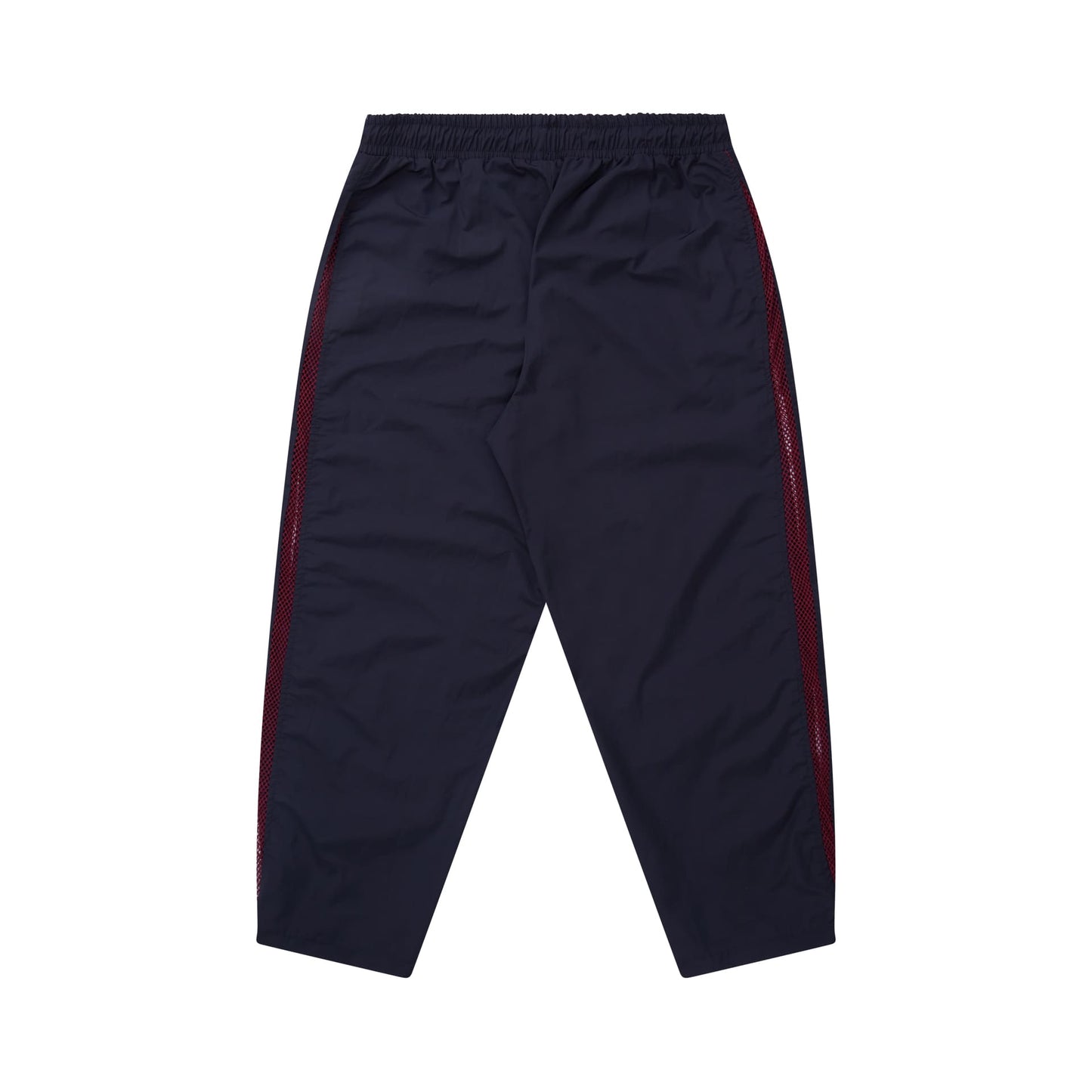 Calça esportiva Primeline escura com cós elástico e faixa lateral vinho
