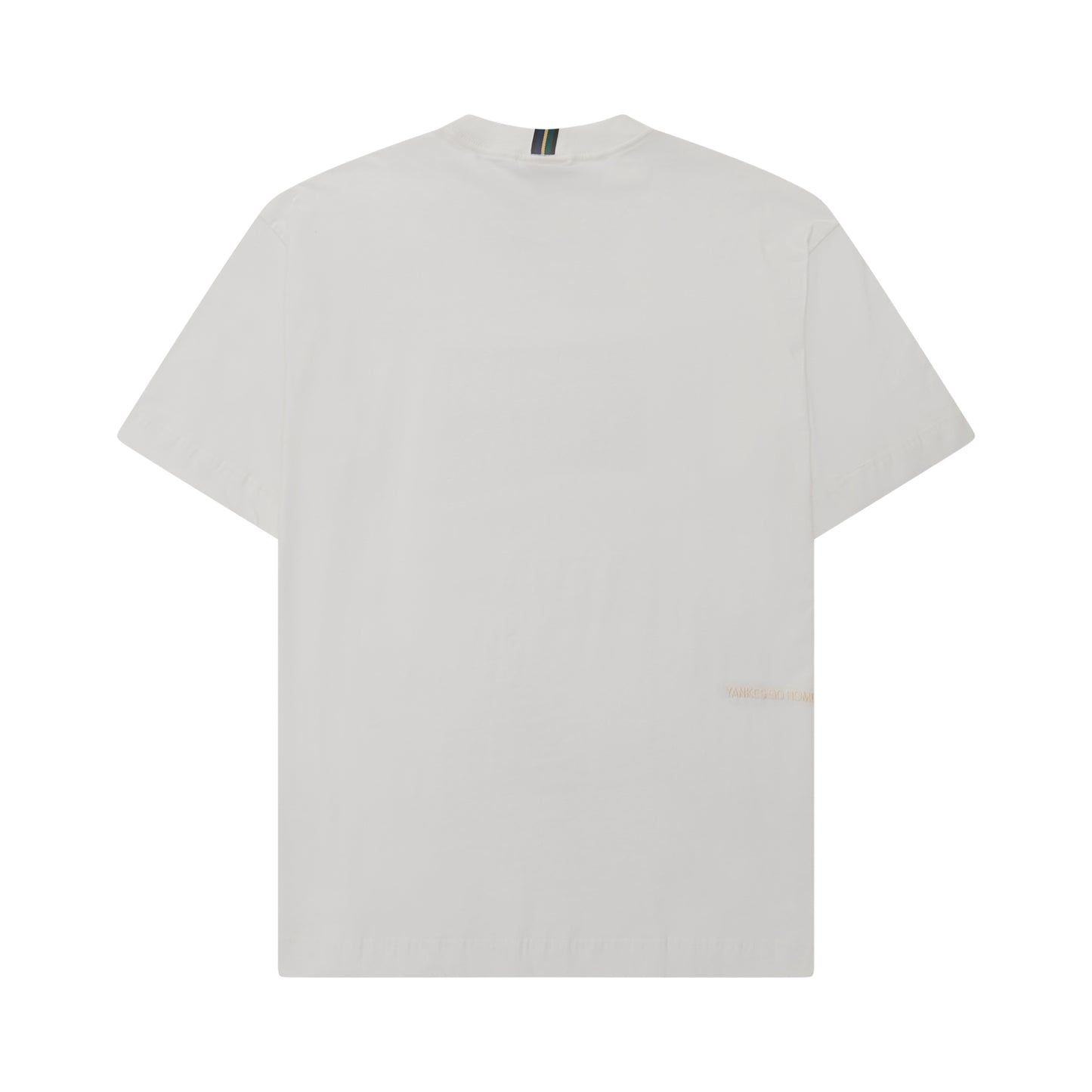 Camiseta off-white lisa, gola careca e manga curta