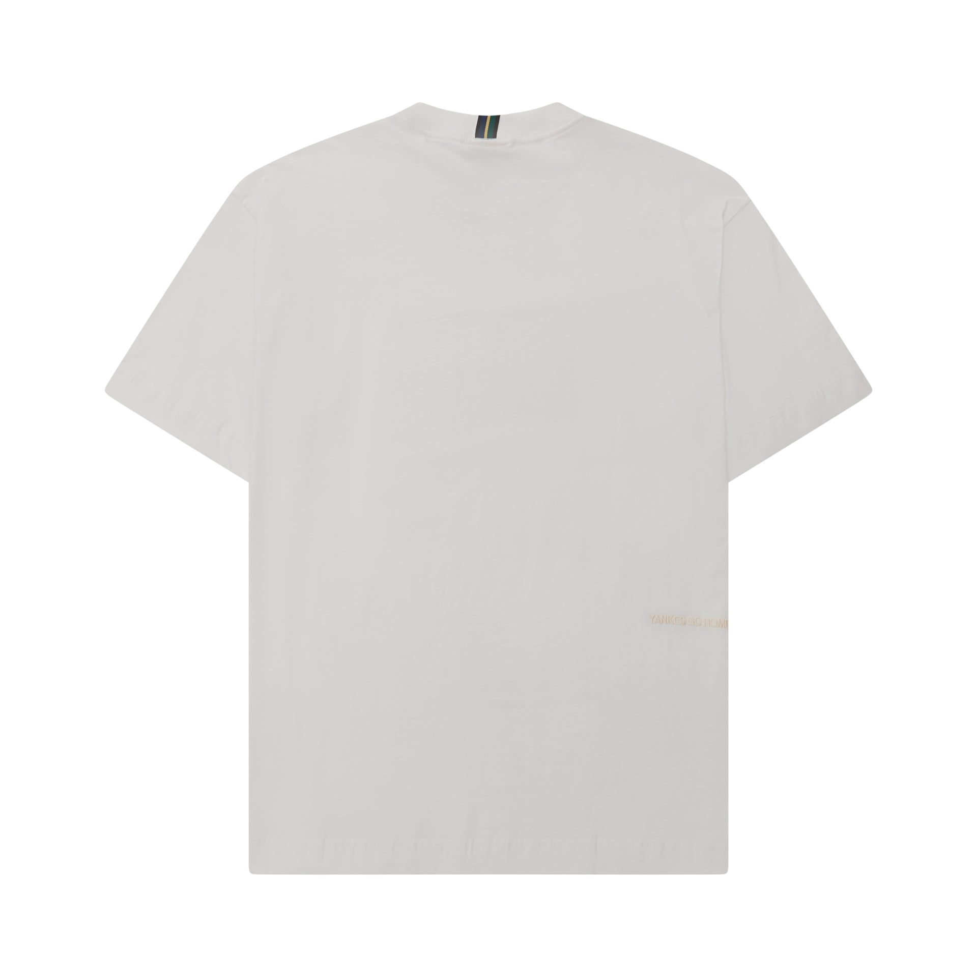 Camiseta off-white lisa, gola careca e manga curta