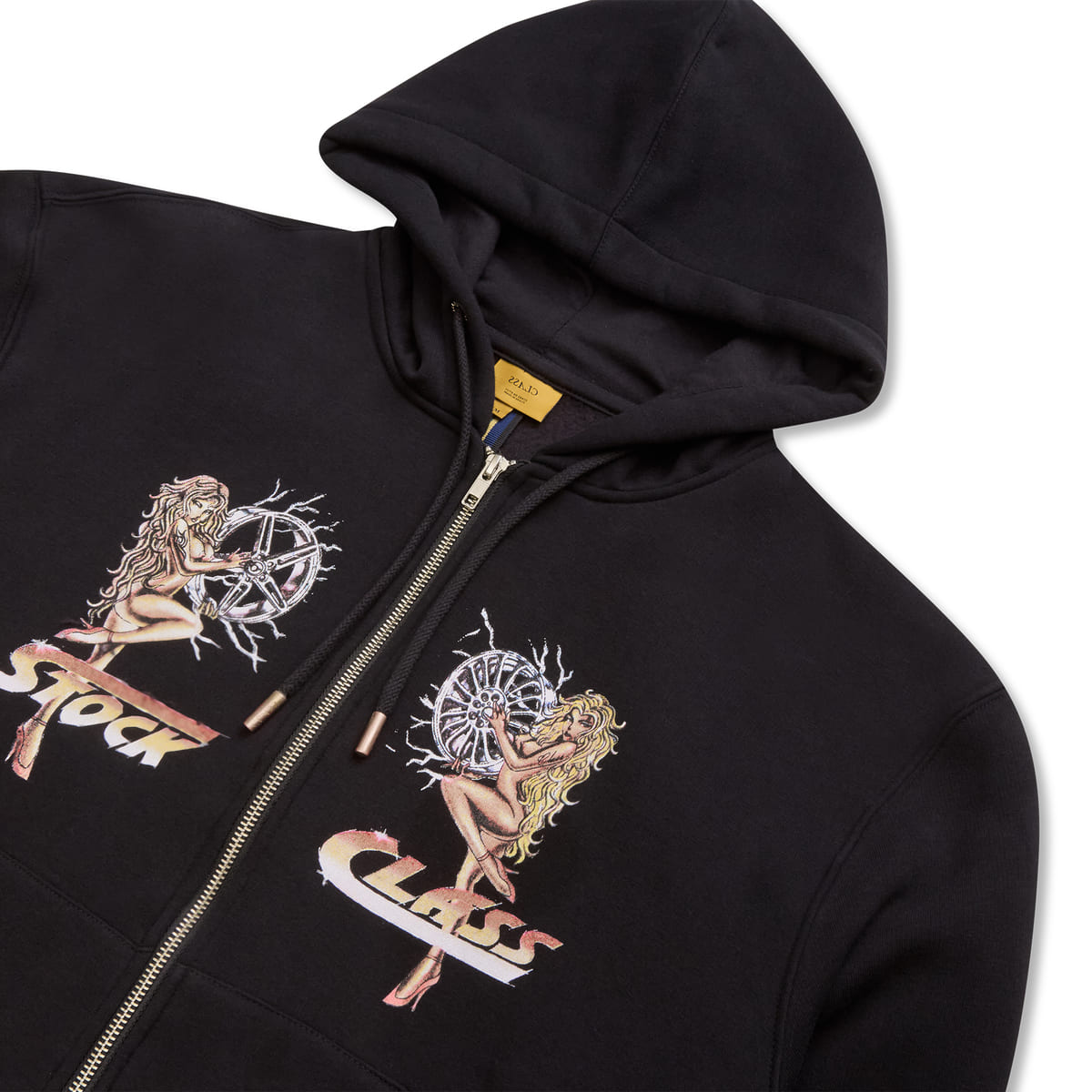 HOODIE ZIPPER "STOCK CLASS" BLACK