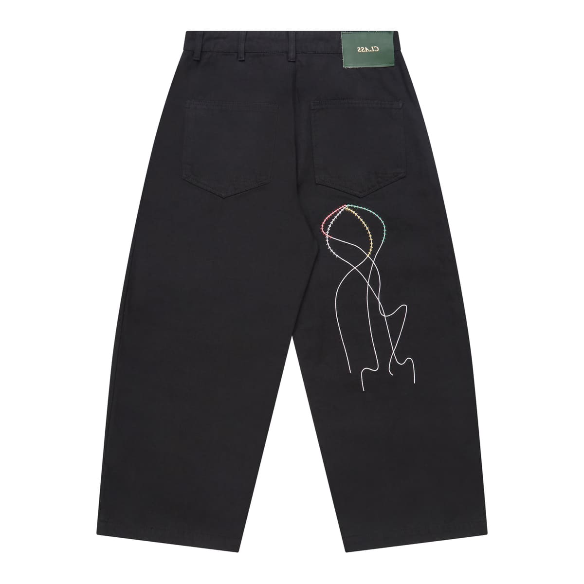 TWILL WIDE PANTS CLASS "DOTTEED PIPA" BLACK