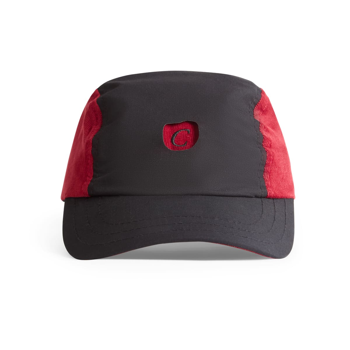 3 PANEL SPORT HAT CLASS "LINA" BLACK / RED