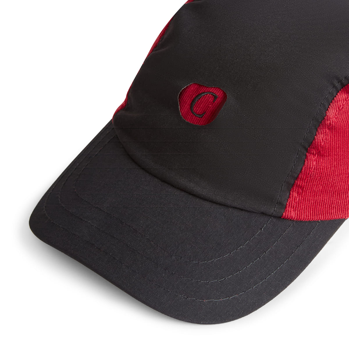 3 PANEL SPORT HAT CLASS "LINA" BLACK / RED