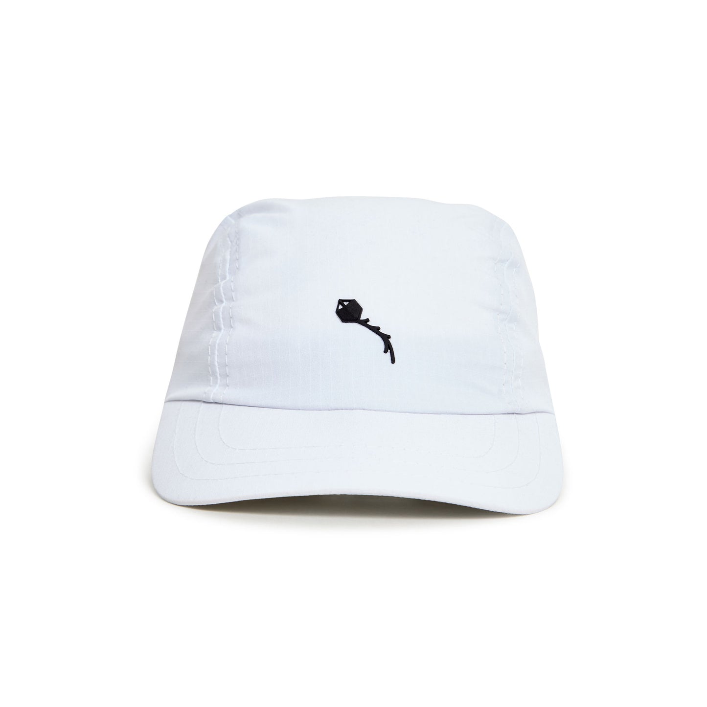 Chapéu de três painéis PIPA branco, aba curva e logo preto na frente