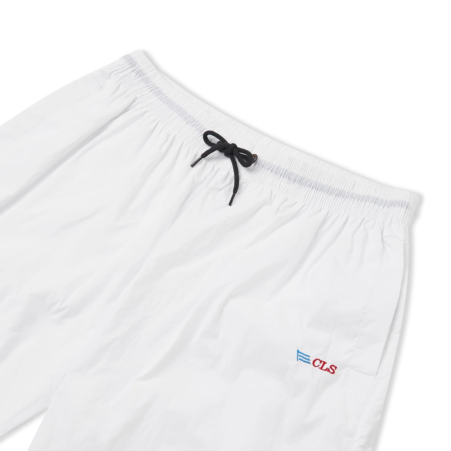 Calça branca CLASS INVERSO com cordão preto na cintura e logo azul no bolso