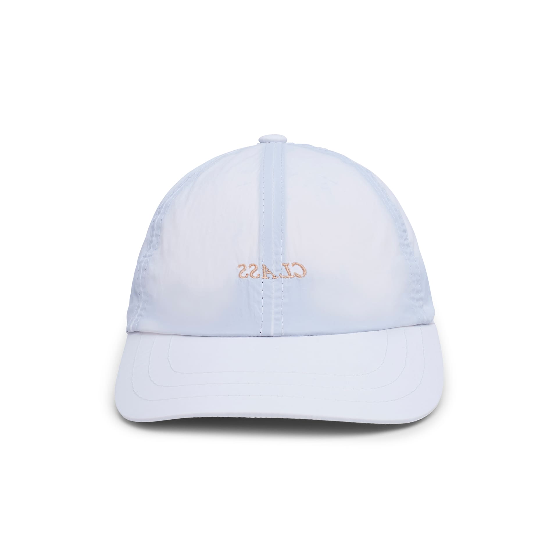 Boné esportivo claro com faixa aba curva e logo bordado frontal
