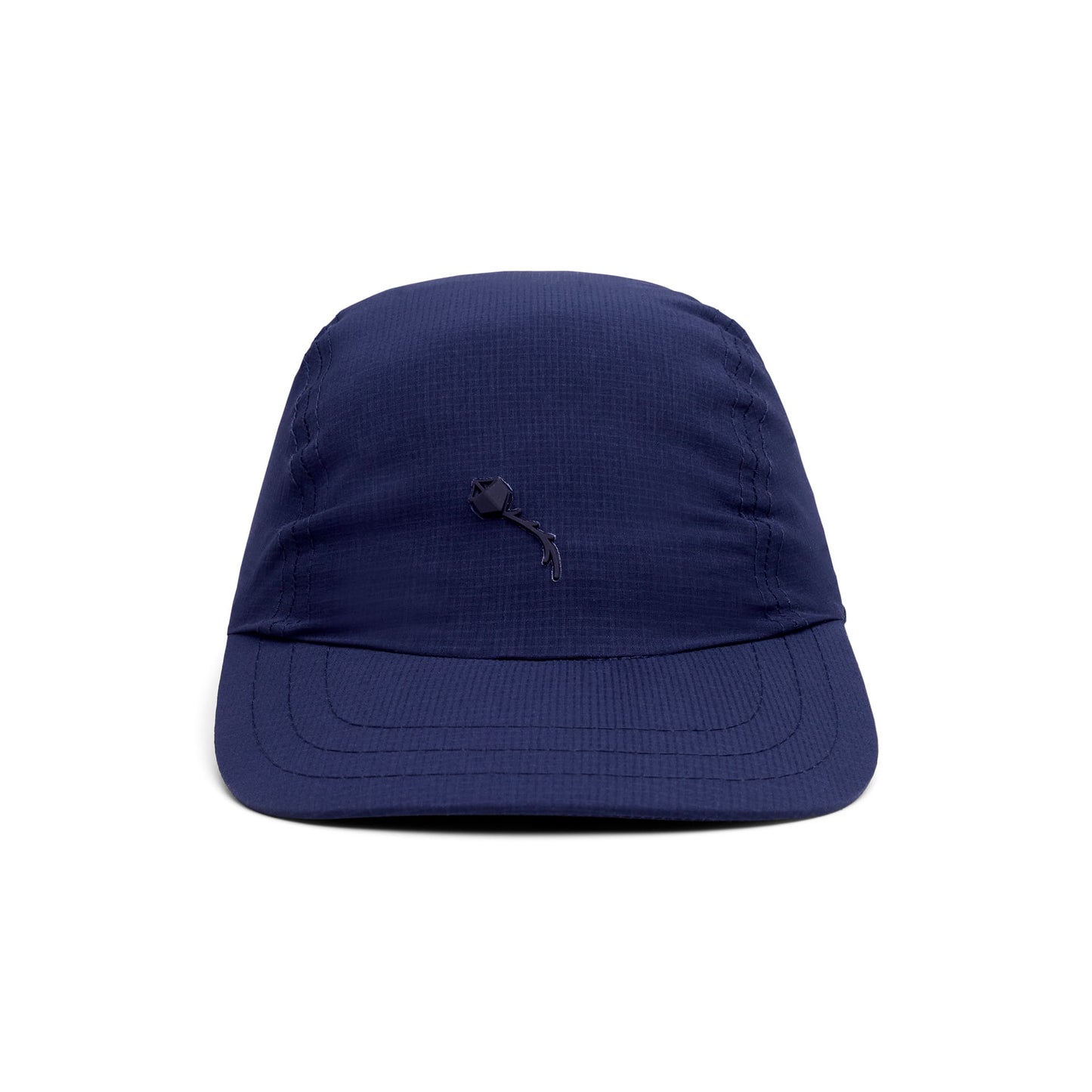 Boné de 3 painéis azul-marinho com aba e bordado frontal discreto