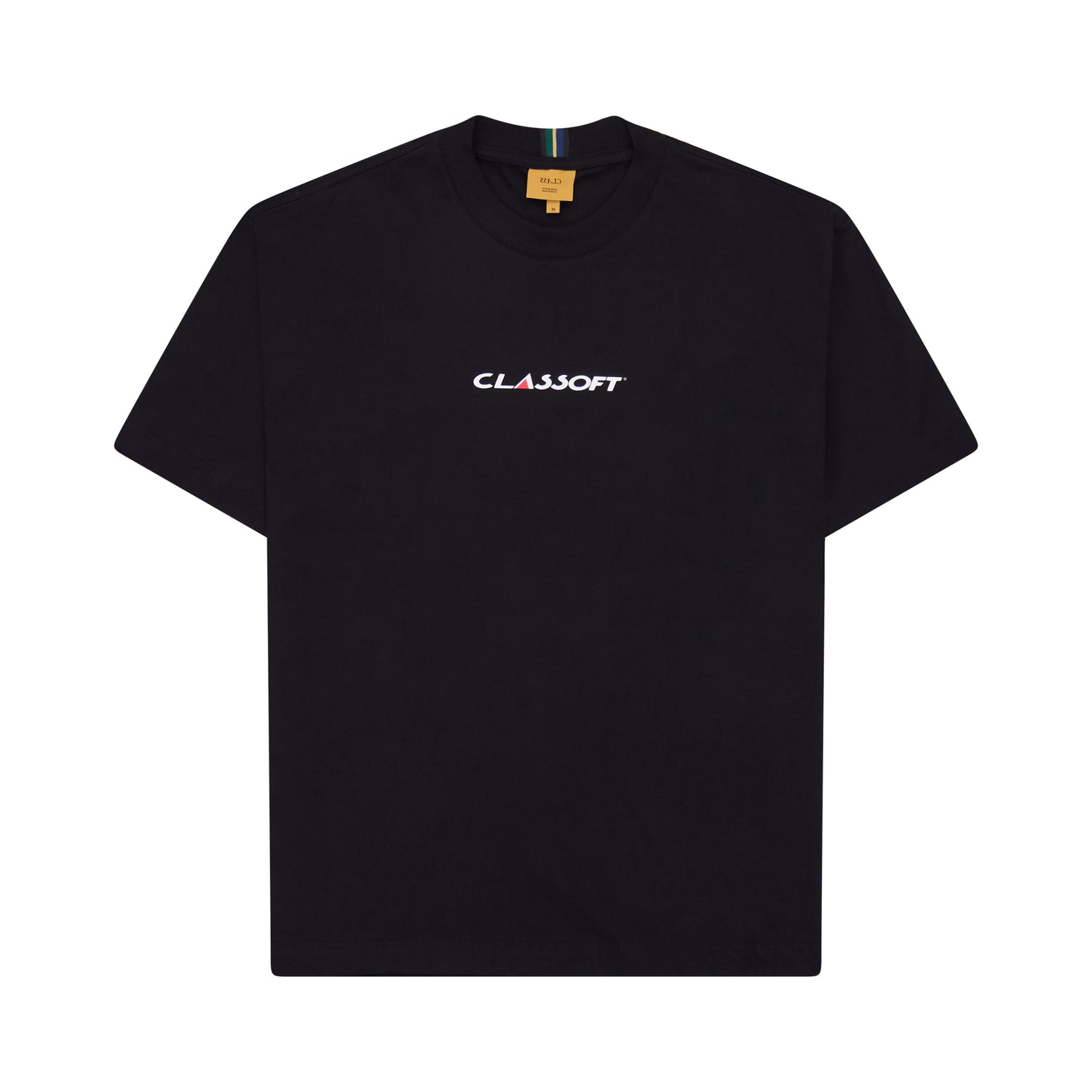 Camiseta preta com estampa CLASSOFT no peito