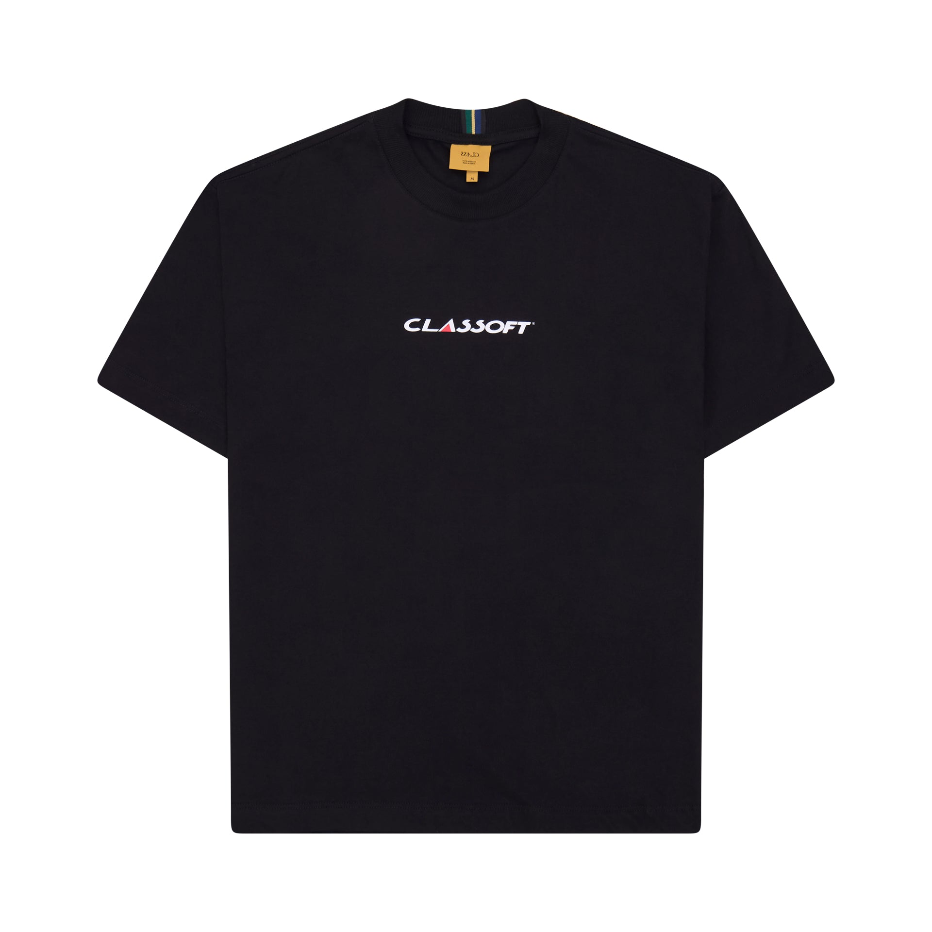 Camiseta preta com estampa CLASSOFT no peito