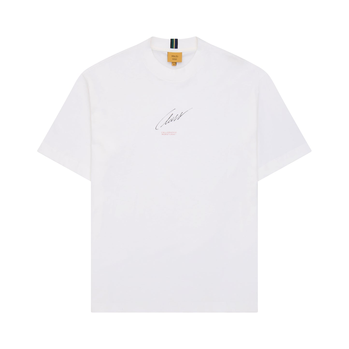 Camiseta off-white com estampa assinada no peito