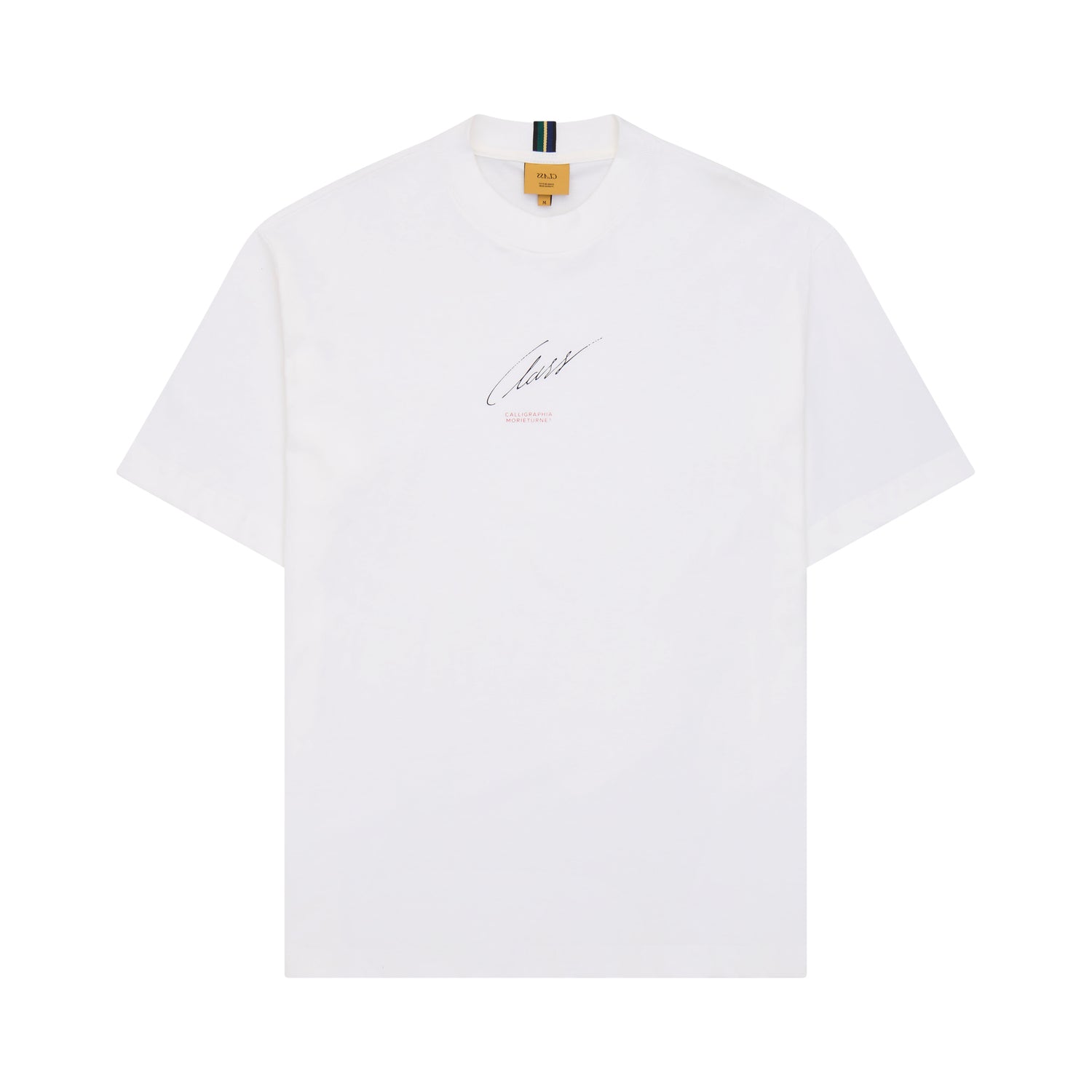 Camiseta off-white com estampa assinada no peito