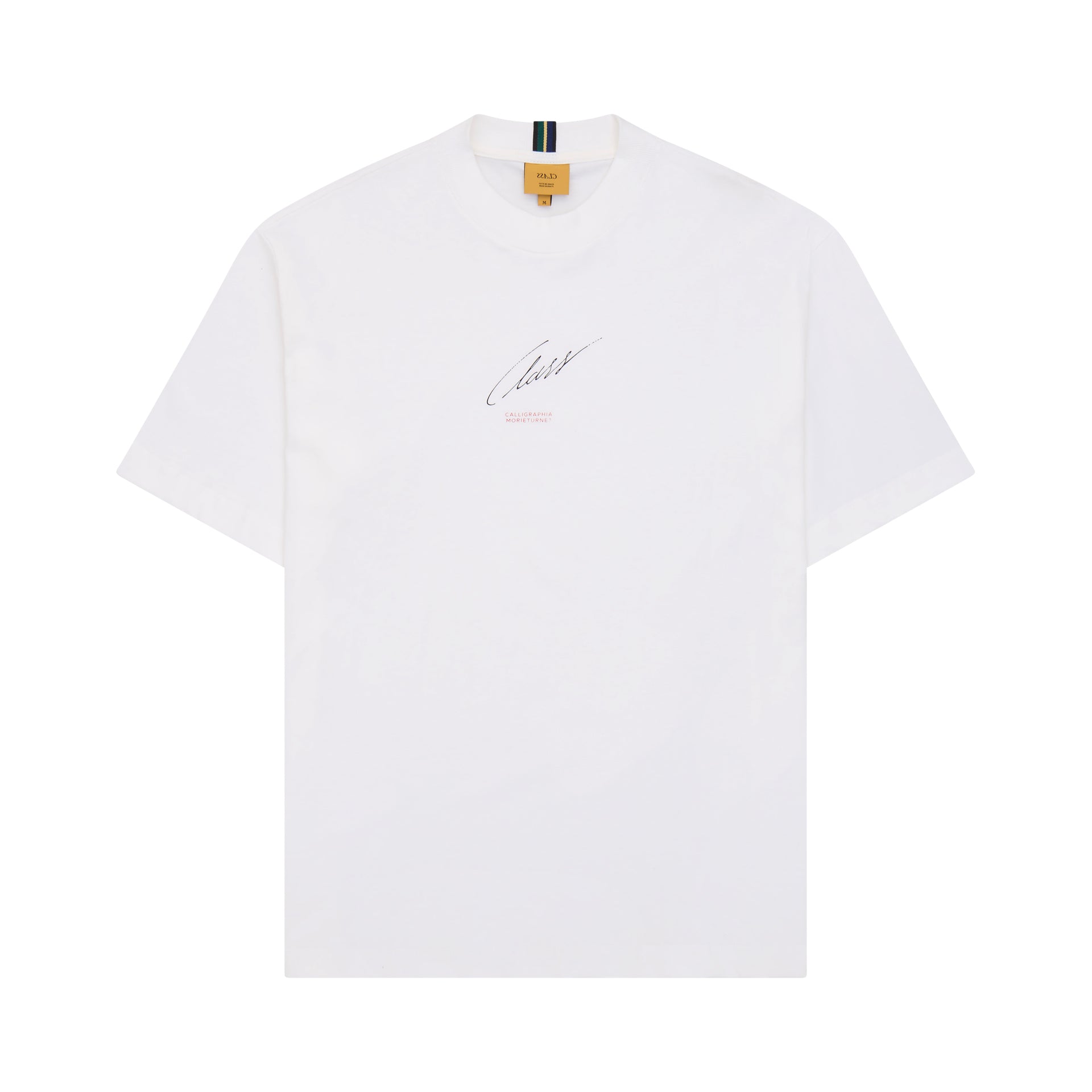 Camiseta off-white com estampa assinada no peito