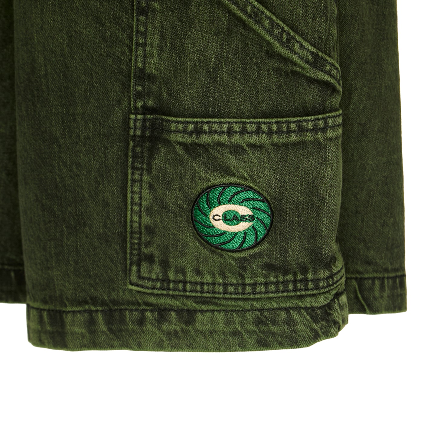 DENIM SHORTS CLASS "CARPTENTER" GREEN
