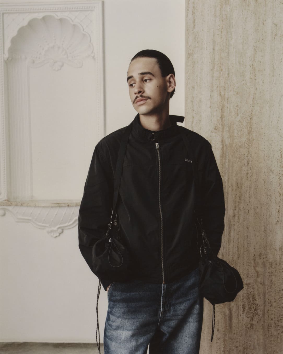 CLASS BIKER NYLON JACKET BLACK